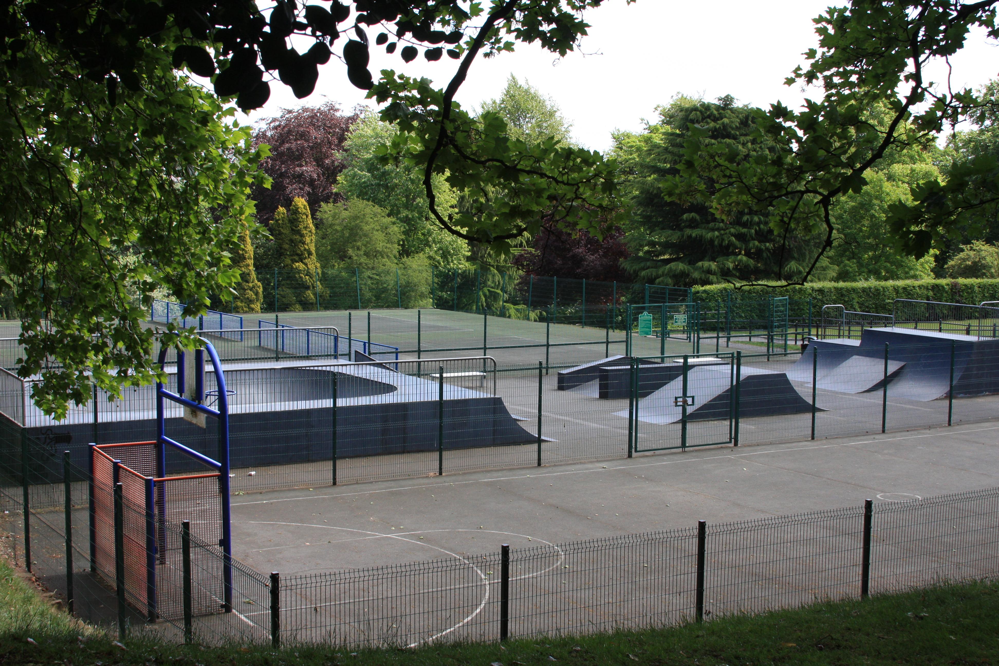 skatepark and fenced multi sports area